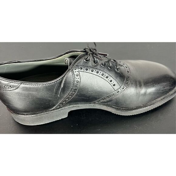 Vintage FootJoy 55715 Classics Vibram Gumlite Black Saddle Oxford Shoes - Picture 12 of 14